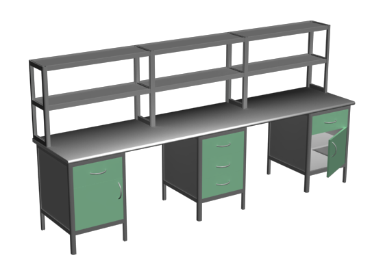 Стол СЛ-11 -5-А лабораторный с надстройкой